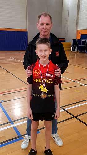 Médaille Eliott avec Thierry son papa