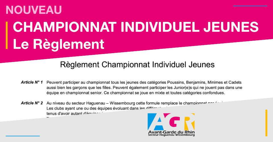 Règlement Championnat Individuel Jeunes