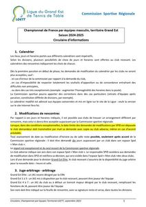 Circulaire du championnat par équipes 2024-2025