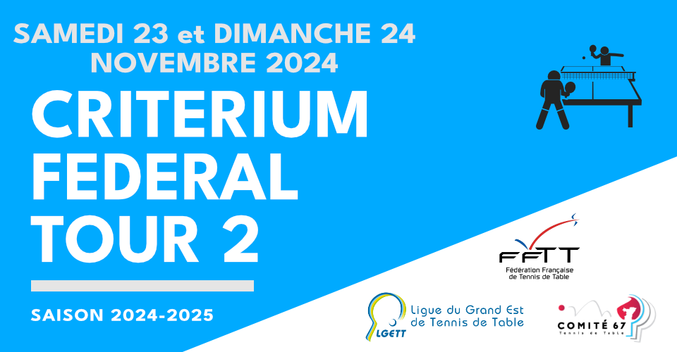 FFTT - Critérium Fédéral 2024/2025 Tour 2