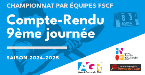 AGR - Compte-rendu de la 9ème journée de championnat par équipes 2024/2025