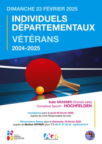 Individuels départementaux vétérans AGR 2024 2025 affiche